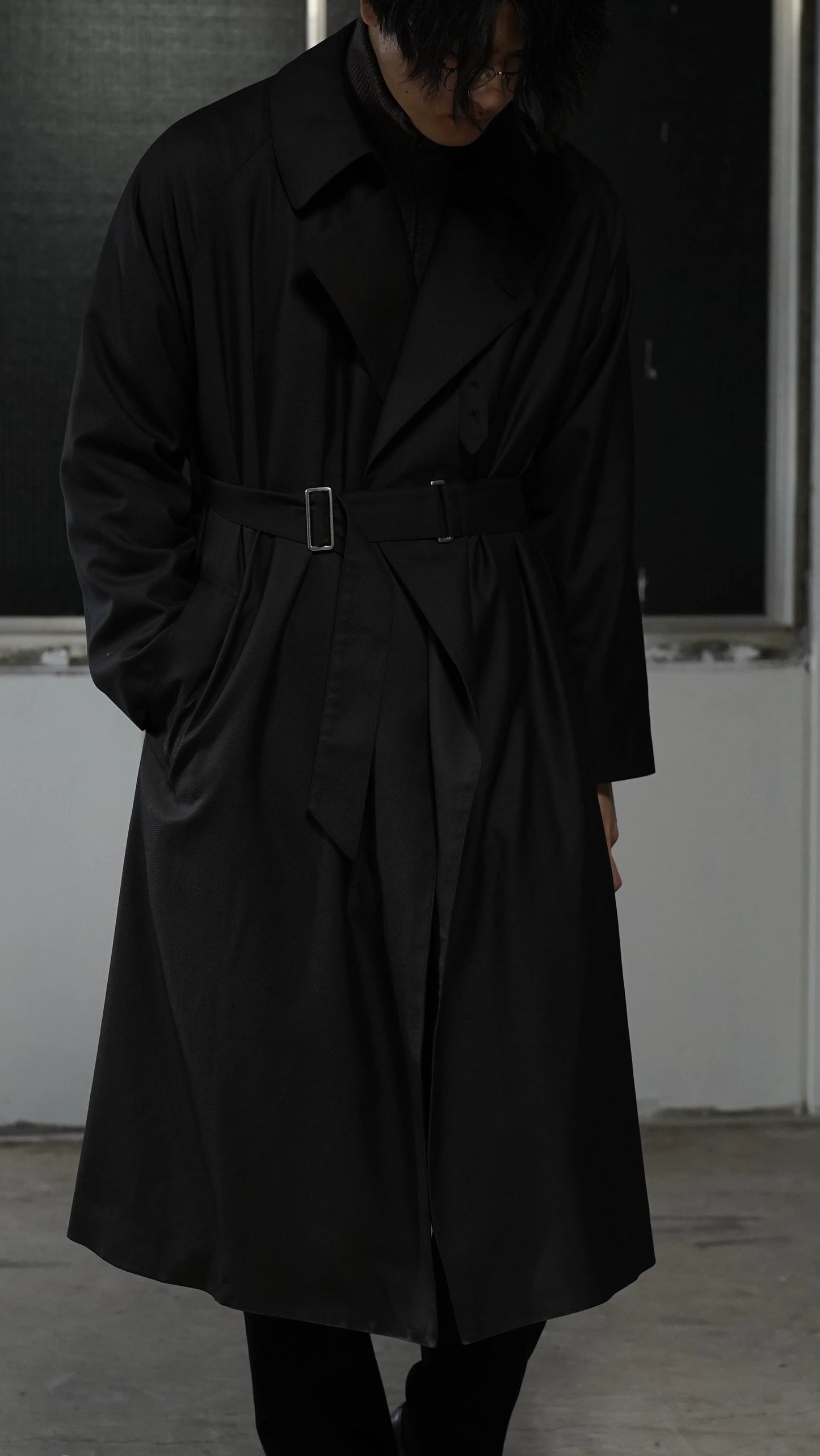 Granhiert dark brown wool silk serge